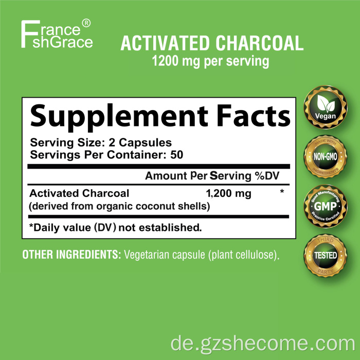 Aktivkohle lindern gas aktivierte Holzkohlekapseln